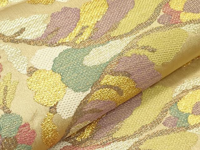 平和屋本店□極上 洛風林 工芸帯地 六通柄袋帯 花唐草