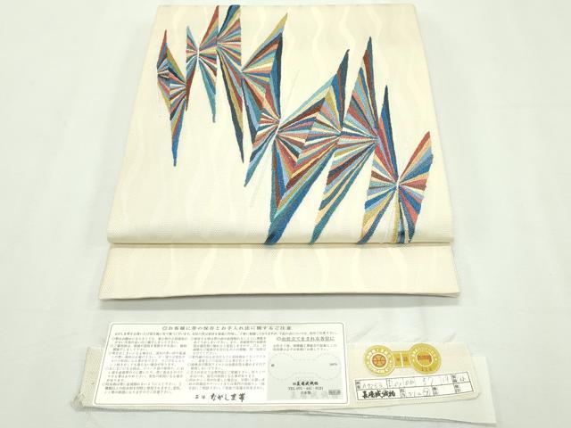袋帯 中国三大刺繍 相良刺繍 長尺 オシドリ 綴れ お太鼓柄 正絹 T-4480 袋帯 中国三大刺繍 相良刺繍 長尺 オシドリ 綴れ お太鼓柄 正絹