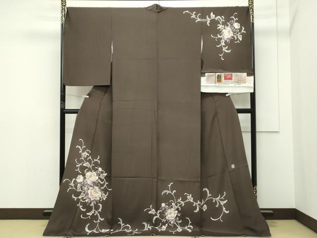 平和屋本店■極上　本加賀友禅作家　吉本大輔　訪問着　牡丹唐草　憲法色地　やまと金ラベル　証紙付き　逸品　CZAA2450s5