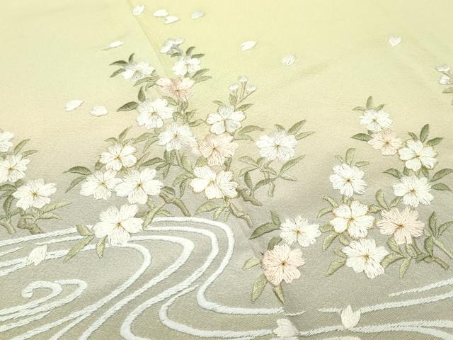 平和屋着物○訪問着 枝桜文 暈し染め 金彩 やまと誂製