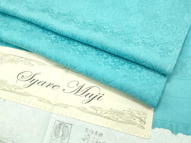 平和屋2■極上　夏物　色無地　市松紋紗　青褐色　逸品　未使用　DZAA1436kh4 平和屋本店□極上 夏物 色無地 市松紋紗 水色 逸品 DZAA4124kh5