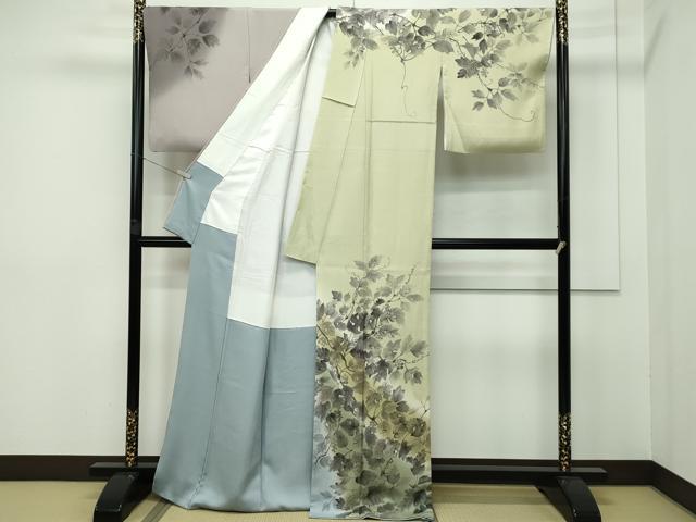 平和屋本店□極上 染色家 岸上純平 訪問着 蔦の葉 源氏香