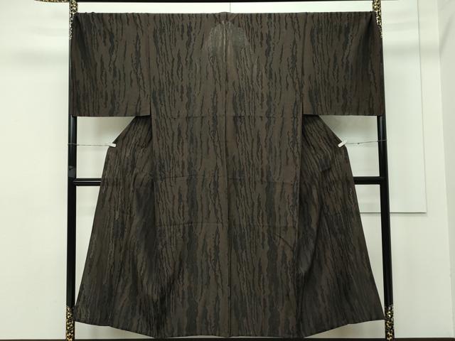 平和屋着物●男性　お召　格子柄　キングサイズ　正絹　逸品　CAAR8368vf 平和屋着物○男性 お召 格子柄 キングサイズ 正絹 逸品 CAAR8368vf