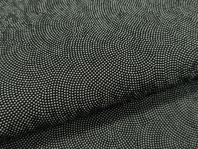 平和屋本店■極上　江戸小紋　鮫小紋柄　黒地　ロング丈　逸品　DZAA5368kh5 平和屋本店□極上 江戸小紋 極小鮫小紋柄 黒地 逸品 未使用 CZAA2507s5