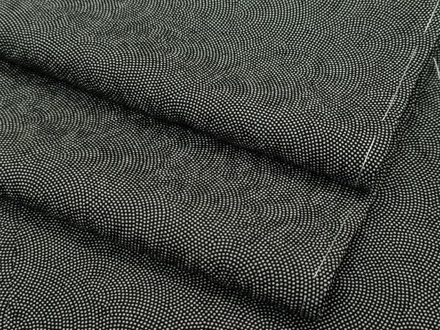平和屋本店■極上　江戸小紋　極小鮫小紋柄　黒地　逸品　未使用　CZAA2507s5