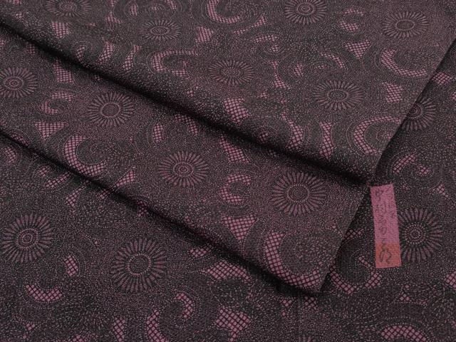 平和屋本店■極上　重要無形文化財　人間国宝　中村勇二郎　江戸小紋　古代菊　鬼しぼ縮緬　逸品　CZAA2509s5