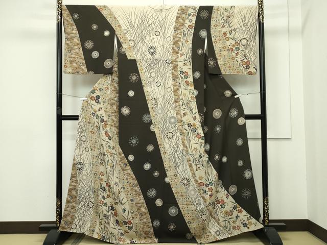平和屋本店■極上　訪問着　型染め　花鳥文　逸品　CZAA2515s5