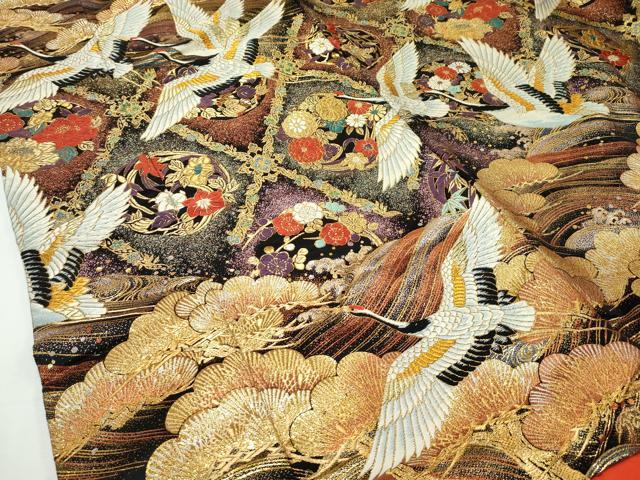 平和屋本店●極上　色打掛　和装　婚礼　結婚式　花嫁　神社挙式　唐織　飛鶴草花文　金銀糸　逸品　CZAA2525s5 平和屋本店□極上 色打掛 和装 婚礼 結婚式 花嫁 神社挙式 唐織