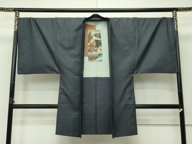 平和屋本店□極上 男性 本場大島紬 アンサンブル キングサイズ 100亀甲