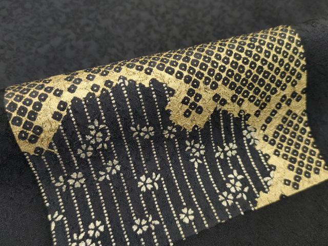 平和屋本店■極上　森英恵・HANAE MORI　訪問着　色紙重ね流水花文　紫黒色地　金彩　逸品　CZAA2542s5 平和屋本店□極上 森英恵・HANAE MORI 訪問着 色紙重ね流水花文