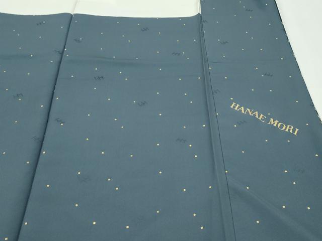 平和屋本店■極上　森英恵・HANAE MORI　訪問着　色紙重ね流水花文　紫黒色地　金彩　逸品　CZAA2542s5