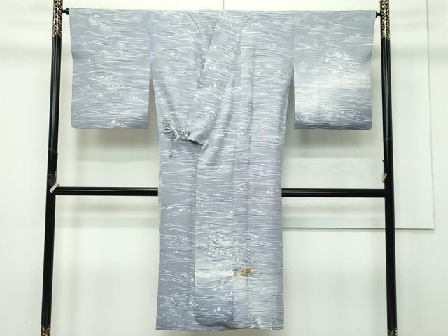 平和屋本店■極上　道中着　ロング丈　単衣　暈し染め　金彩　逸品　CZAA2551s5