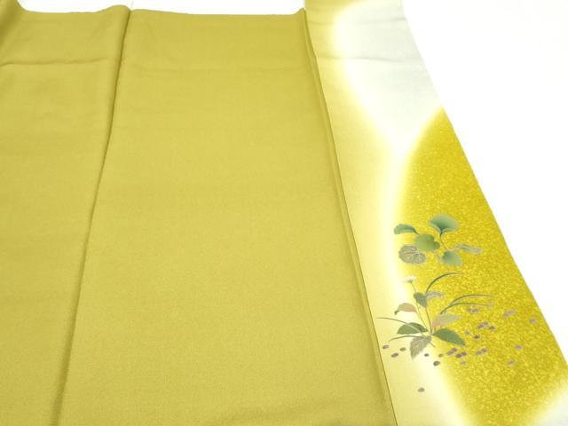 平和屋本店□極上 漆工芸作家 金森一博 訪問着 草花文 暈