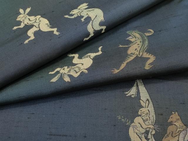 平和屋本店■極上　京の名門・菱屋六右ェ門　紬　鳥獣戯画　逸品　CZAA2563s5