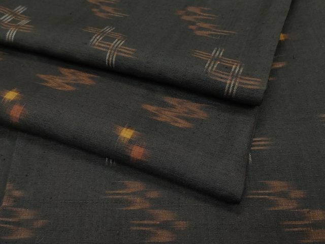 平和屋本店■極上　国指定重要無形文化財　本場久米島紬　手織　そごう扱い　逸品　CZAA2578s5