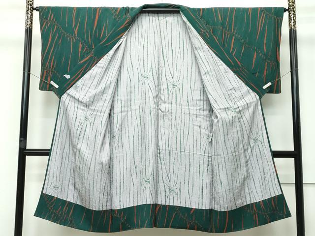 平和屋本店□極上 道中着 ロング丈 絞り 花丸文 金彩 葡萄鼠色