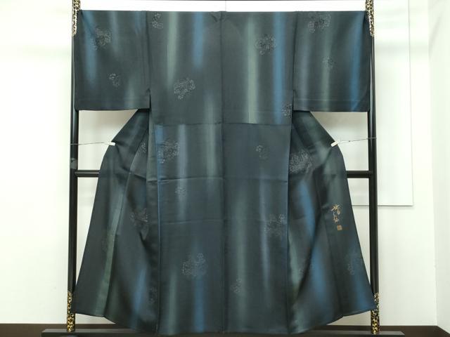 平和屋本店□極上 男性 前田仁仙 仁仙更紗 小紋 単衣 キング