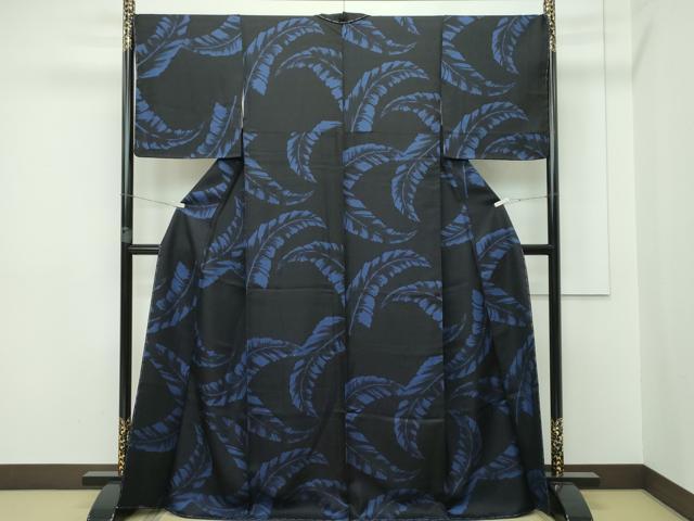 平和屋本店□極上 小紋 羽 黒地 やまと金ラベル 逸品 未使用 CZAA2604s5