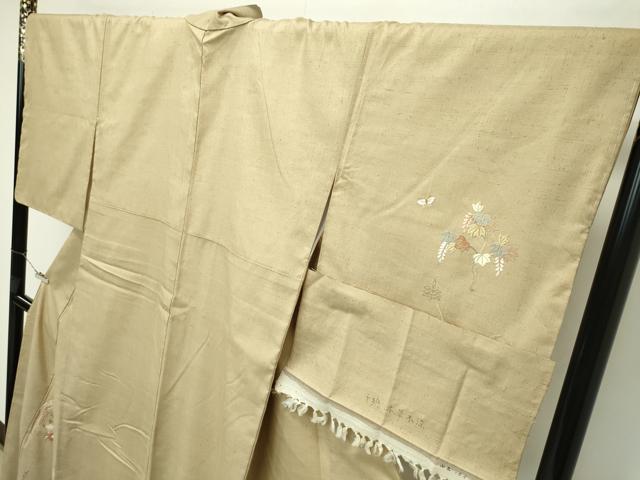 平和屋本店□極上 創業460年・千總 訪問着 紬地 総刺繍