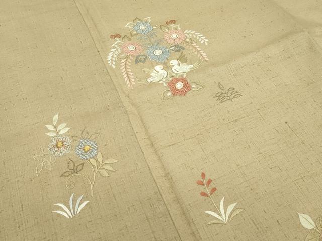 平和屋本店□極上 創業460年・千總 訪問着 紬地 総刺繍