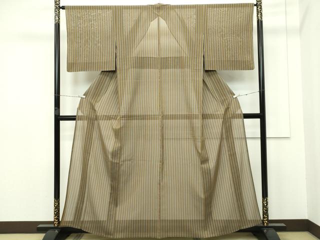 平和屋本店■希少　夏物　本場黄八丈　夏黄八　紗紬　縞　逸品　CZAA2653s5_1
