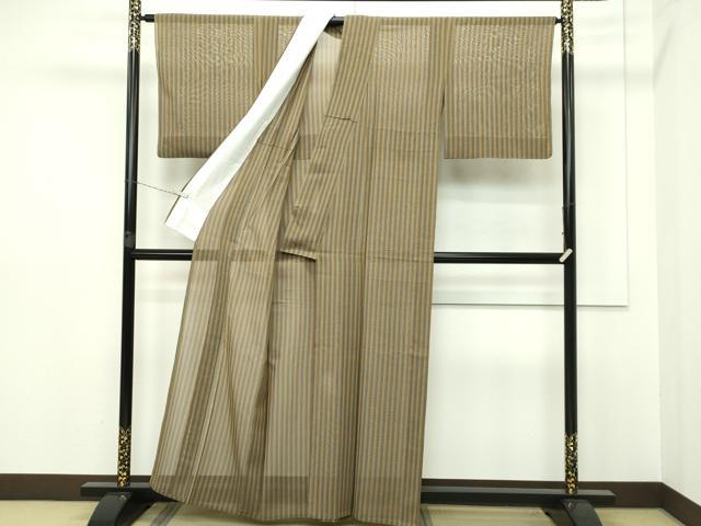 平和屋本店■希少　夏物　本場黄八丈　夏黄八　紗紬　縞　逸品　CZAA2653s5_2