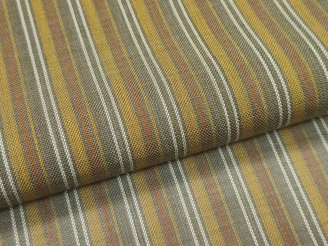 平和屋本店□希少 夏物 本場黄八丈 夏黄八 紗紬 縞 逸品