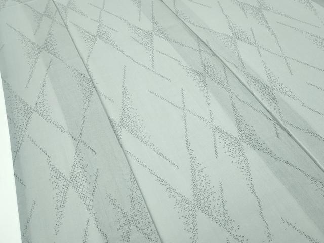 平和屋本店□極上 夏物 結城紬 夏結城 80亀甲 菱 利休白茶色地