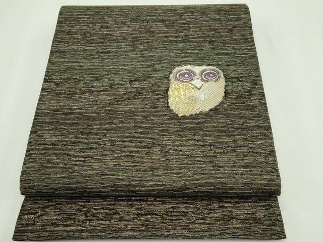 平和屋本店■極上　創業280年　誉田屋源兵衛　両面　太鼓柄袋帯　夢雅　フクロウ　梟　金糸　逸品　CZAA2679s5