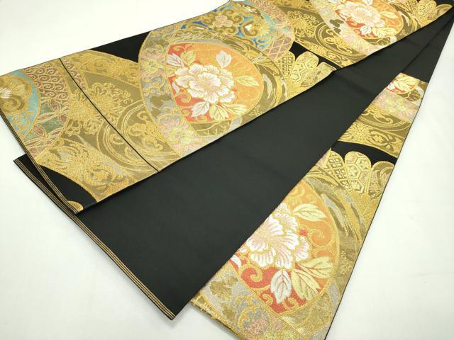 平和屋本店□極上 西陣 川島織物 六通柄 本袋帯 花唐草吉祥