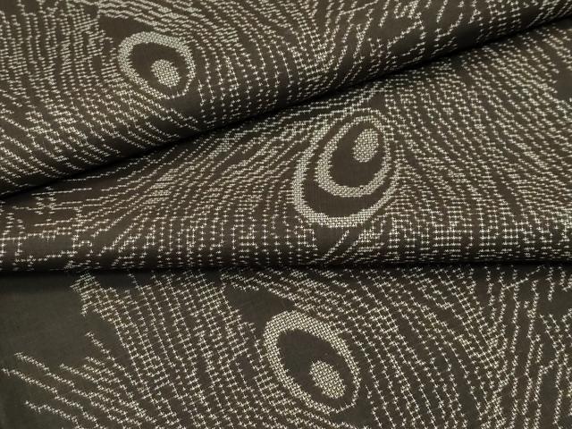 平和屋本店■極上　本場大島紬　9マルキ　孔雀羽文　逸品　未使用　CZAA2702s5