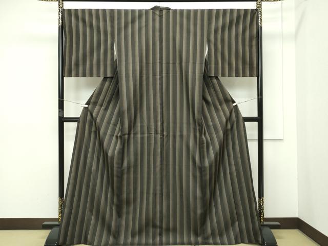 長閑やかさ屋中央局■限りない 発祥地黄八丈 黒八丈 紬 市松綾織 言い慣わし作物士 西條吉広 証紙付き添い人 珠玉 CZAA2723s5