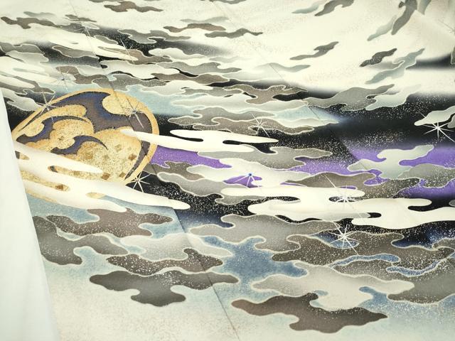 平和屋本店□極上 倖田來未 振袖 ラインストーン コウモリ 満月 エ霞文