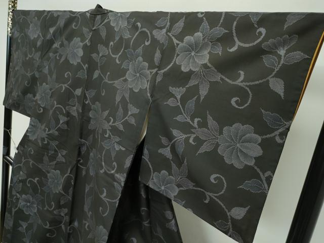 平和屋本店□極上 本場大島紬 9マルキ 菊唐草文 逸品 CZAA2735s5