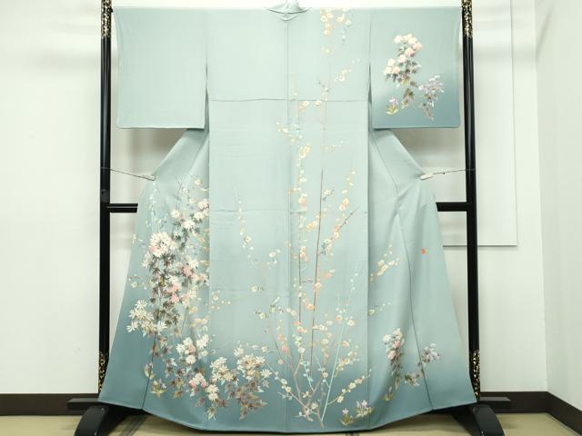 平和屋着物▽小紋　単衣　麻の葉文様　洗える着物　DAAV3159du 平和屋着物▽小紋 単衣 麻の葉文様 洗える着物 DAAV3159duの通販 by