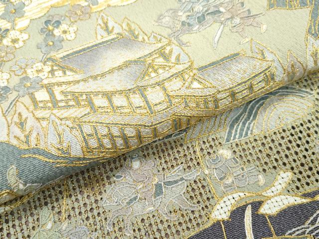 平和屋本店■極上　訪問着　総刺繍　中国三大刺繍　スワトウ刺繍　人物風景文　金糸　鬼しぼ縮緬　逸品　未使用　CZAA2777s5_7