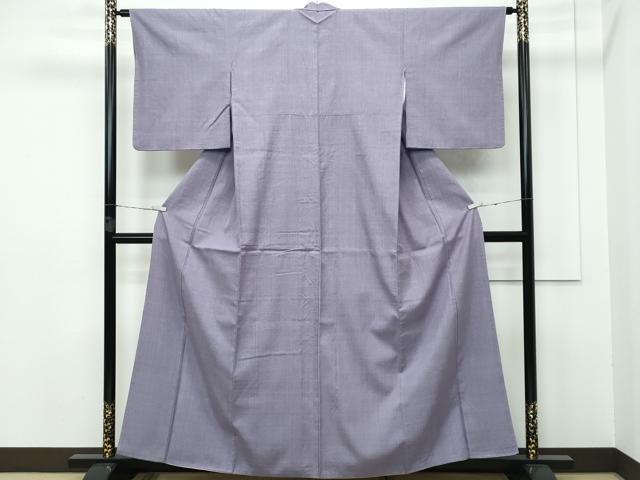 平和屋本店□極上 本場結城紬 重要無形文化財 色無地 源氏鼠色