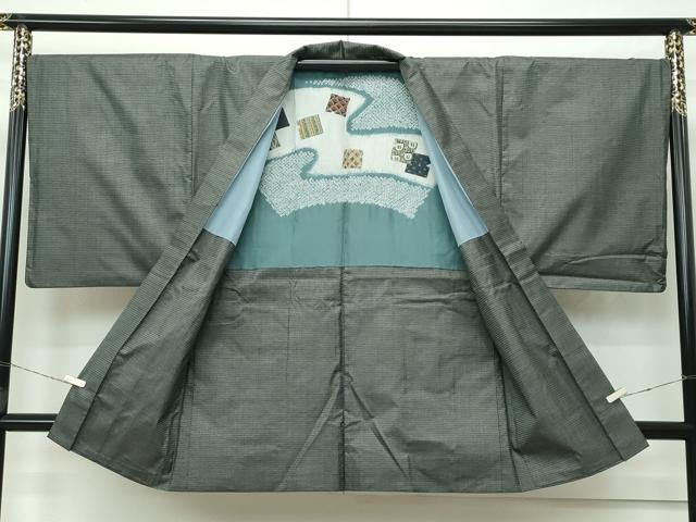 平和屋着物□極上 男性 本場大島紬 アンサンブル 一元絣 国防色地 逸品