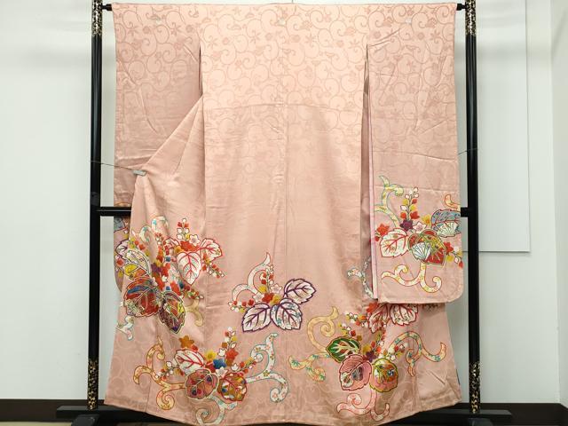 平和屋本店■極上　アンティーク　大正ロマン　振袖・襦袢付き　桐唐草文　金彩　逸品　CZAA2798s5