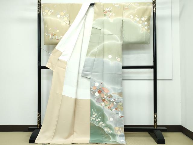 平和屋着物○訪問着 雪輪文 舞花地紋 暈し染め 正絹 逸品 CAAU2949yc