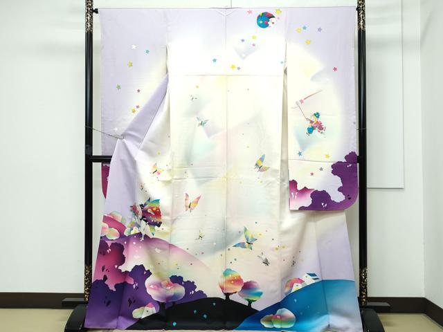 平和屋本店●極上　振袖　希少柄　小人　メルヘン　ピエロ　舞蝶文　暈し染め　逸品　CZAA5178s6 楽天市場】平和屋着物○絵本作家 永田萌 振袖 妖精 メルヘン 暈し染 銀