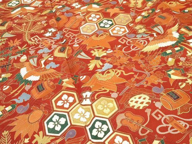 平和屋本店□極上 振袖 駒刺繍 宝尽くし 金彩 逸品 CZAA2853s5