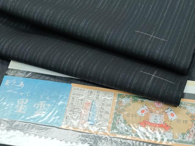 平和屋着物■極上　夏物　本場大島紬　夏大島　星雲　大島紬美幸謹製　健勝苑扱い　証紙付き　逸品　CZAA2866s5