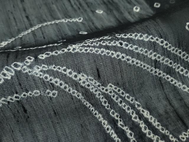 平和屋着物□極上 夏物 訪問着 紗紬 絞り すすき 黒地 逸品 CZAA2900s5