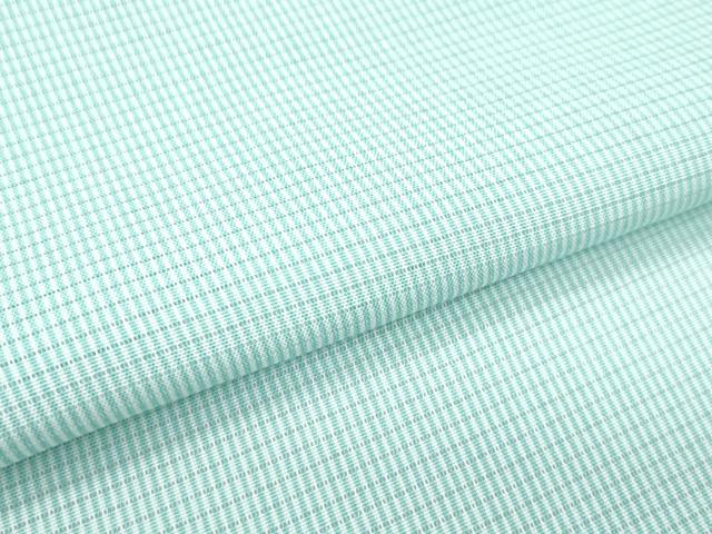 平和屋着物□極上 夏物 江戸小紋 絽 万筋 薄萌葱×白 反端付き 逸品 未