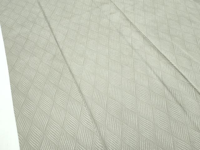 平和屋着物□極上 工芸染織宮下 小紋 単衣 立涌文様 利休色地 たとう紙