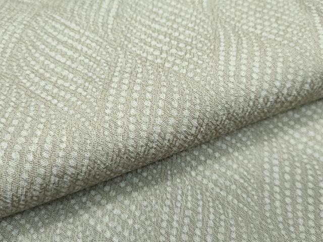 平和屋着物□極上 工芸染織宮下 小紋 単衣 立涌文様 利休色地 たとう紙