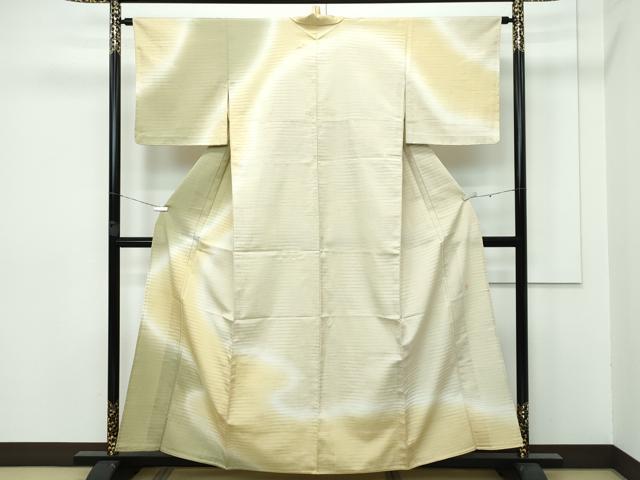 平和屋着物■極上　本塩沢　やまだ織　訪問着　単衣　染色作家　桐村博　訪問着　霞文　逸品　CZAA2919s5