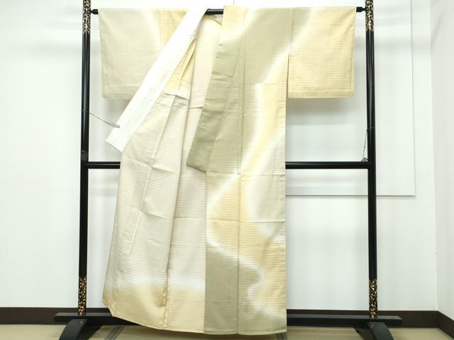 平和屋着物▽極上　本塩沢　やまだ織　訪問着　単衣　染色作家　桐村博　訪問着　霞文　逸品　CZAA2919s5_1