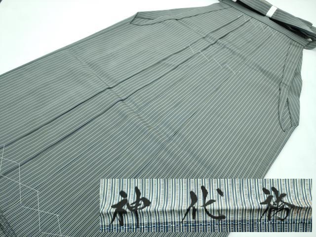 平和屋着物■極上　男性　馬乗り袴　神代袴　縞　逸品　未使用　CZAA2924s5